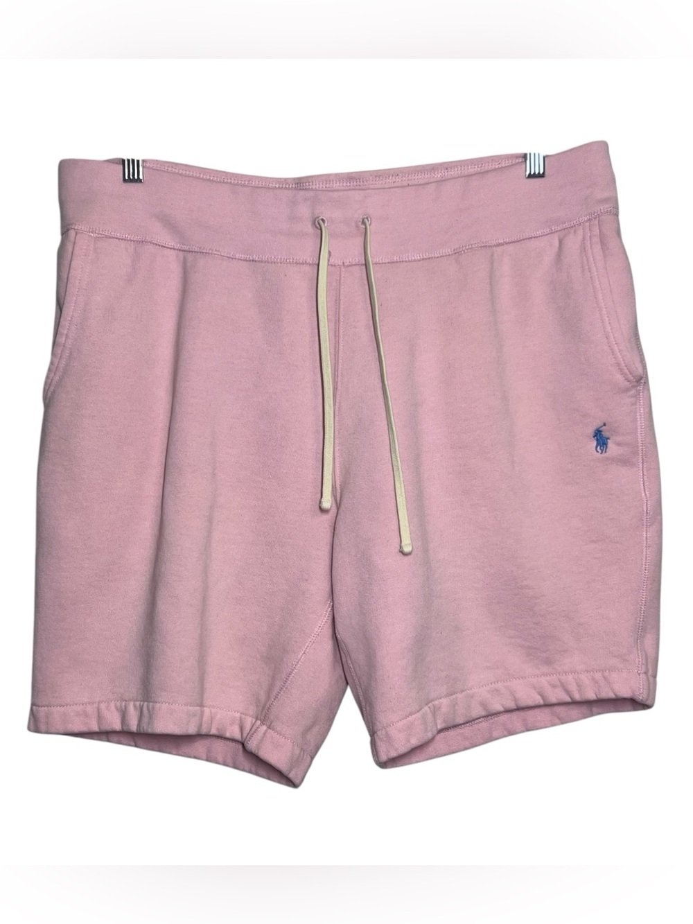 Polo Ralph Lauren Double Knit Fleece Shorts Mens XL Pink Drawstring Pony Logo